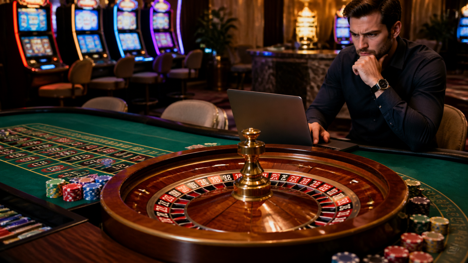 Top Betting Sites in UAE: Features, Options, and Key Considerations Immagine di un casinò online e tavolo roulette per il tema casino non aams