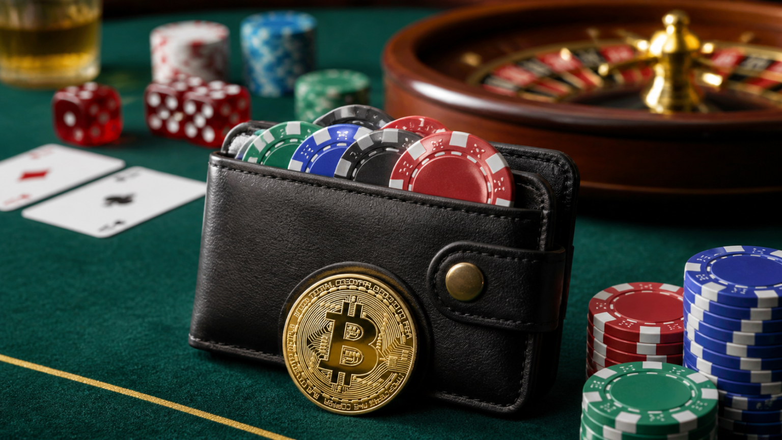 Online Casino Crypto: What Players Should Know Before They Start Casino chips beside a digital wallet for crypto payments